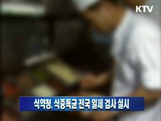 식약청, 식중독균 전국 일제 검사 실시