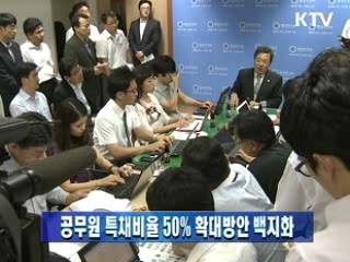 공무원 특채비율 50% 확대방안 백지화