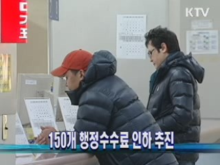 150개 행정수수료 인하 추진