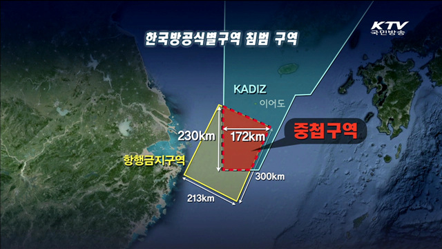 중·러 해상훈련 구역, 방공식별구역 일부 침범