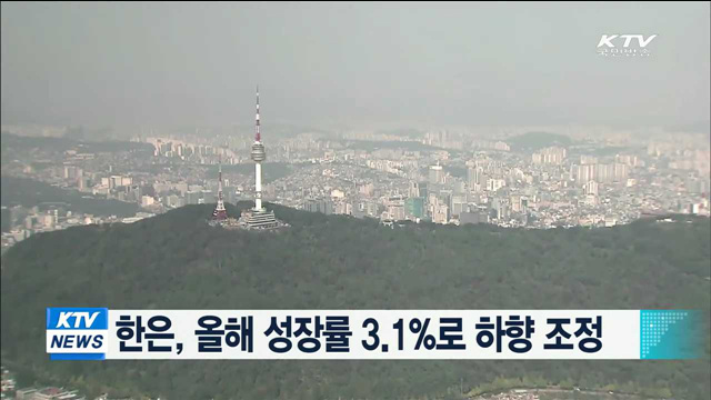 한은, 올해 성장률 3.1%로 하향 조정