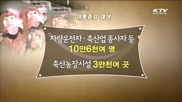 내일 오전 6시부터 '일시 이동중지'…AI 차단