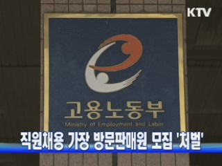 직원채용 가장 방문판매원 모집 '처벌'