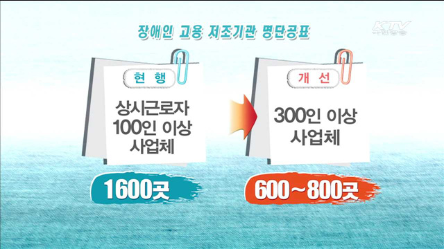 "장애인 고용저조 300인 이상 기업 공개"