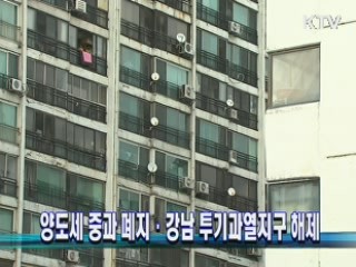 양도세 중과 폐지, 강남 투기과열지구 해제