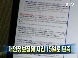 개인정보침해 처리 15일로 단축