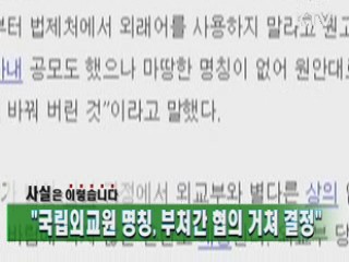 "국립외교원 명칭, 부처간 협의 거쳐 결정"