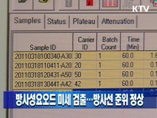 방사성요오드 미세 검출…방사선 준위 정상