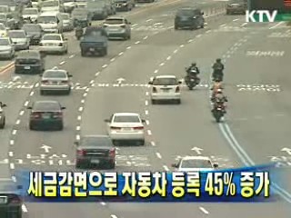 세금감면으로 자동차 등록 45% 증가