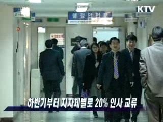 하반기부터 지자체별로 20% 인사 교류