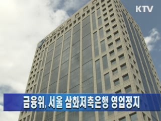 금융위, 서울 삼화저축은행 영업정지