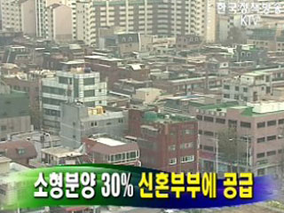 소형분양 30% 신혼부부에 공급