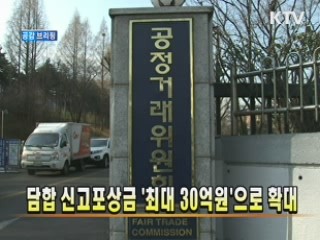 담합 신고포상금 ‘최대 30억원’으로 확대