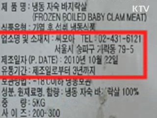 사료용 냉동바지락살 식용 둔갑시킨 업자 적발