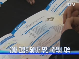 20대 고용률 50%대 부진…하락세 지속