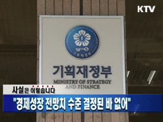 "경제성장 전망치 수준 결정된 바 없어"