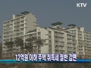 12억원 이하 주택 취득세 절반 감면