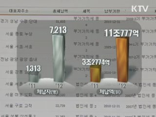 고액 체납자 7천200명 '인터넷 공개'