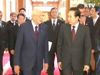 한-이탈리아 정상 "국제문제 긴밀 협력"