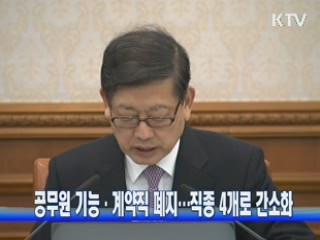 공무원 기능·계약직 폐지…직종 4개로 간소화