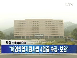 "해외취업지원사업 4월중 수정·보완"