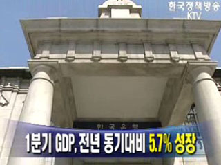 1분기 GDP, 전년 동기대비 5.7% 성장