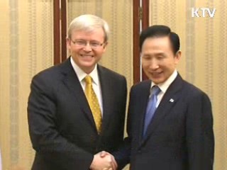 한·호주 정상회담, FTA·북 로켓 논의