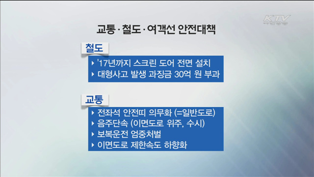 전좌석 안전띠 의무화·광역철도 승강장에 스크린도어