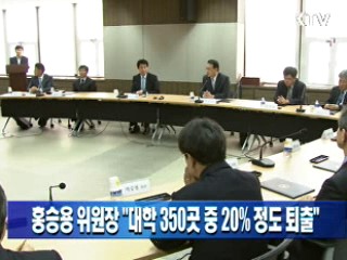 홍승용 위원장 "대학 350곳 중 20% 퇴출