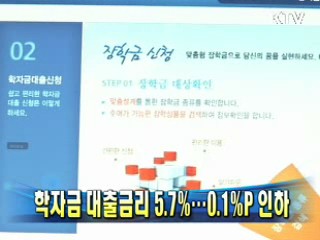 학자금 대출금리 5.7%…0.1%P 인하