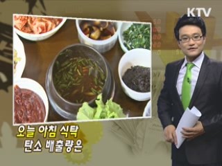 오늘 아침 식탁 탄소 배출량은