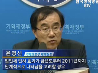 감세 조치로 조세부담률 감소