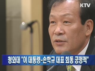 청와대 "이 대통령-손학규 대표 회동 긍정적"