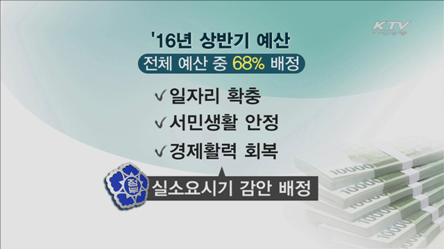 내년 정부예산 상반기에 68% 배정…경제활성화 뒷받침