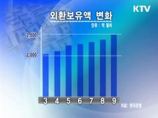 외환보유액 증가…연말 최대치 전망