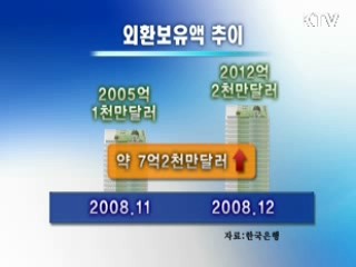 외환보유액 9개월만에 증가 반전