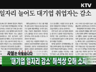 '대기업 일자리 감소' 해석상 오해 소지