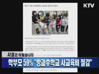 학부모 59% "방과후학교 사교육비 절감"