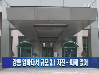 강릉 앞바다서 규모 3.1 지진…피해 없어