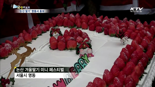 논산 겨울딸기, 명동서 열띤 홍보전