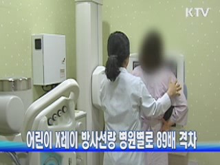 어린이 X레이 방사선량 병원별로 89배 격차