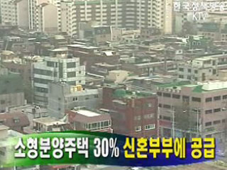 소형분양주택 30% 신혼부부에 공급  