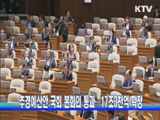 추경예산안 국회 본회의 통과···17조3천억 확정