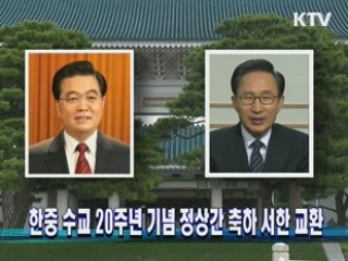 한중 수교 20주년 기념 정상간 축하 서한 교환