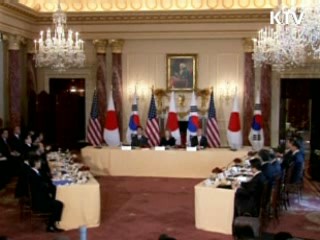 한미일, "北 先도발중단 촉구"