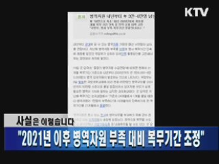 "2021년 이후 병역자원 부족 대비 복무기간 조정"