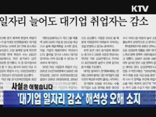 '대기업 일자리 감소' 해석상 오해 소지