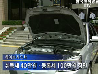 하이브리드차 취ㆍ등록세 최고 140만원 감면