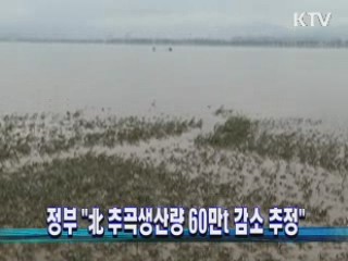 정부 "北 추곡생산량 60만t 감소 추정"