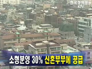 소형분양 30% 신혼부부에 공급